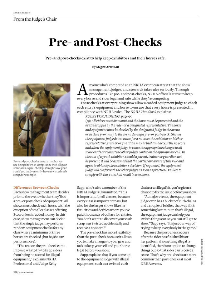 NRHA Reiner November issue