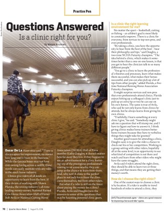 Is a Clinic Right for You? Quarter Horse News